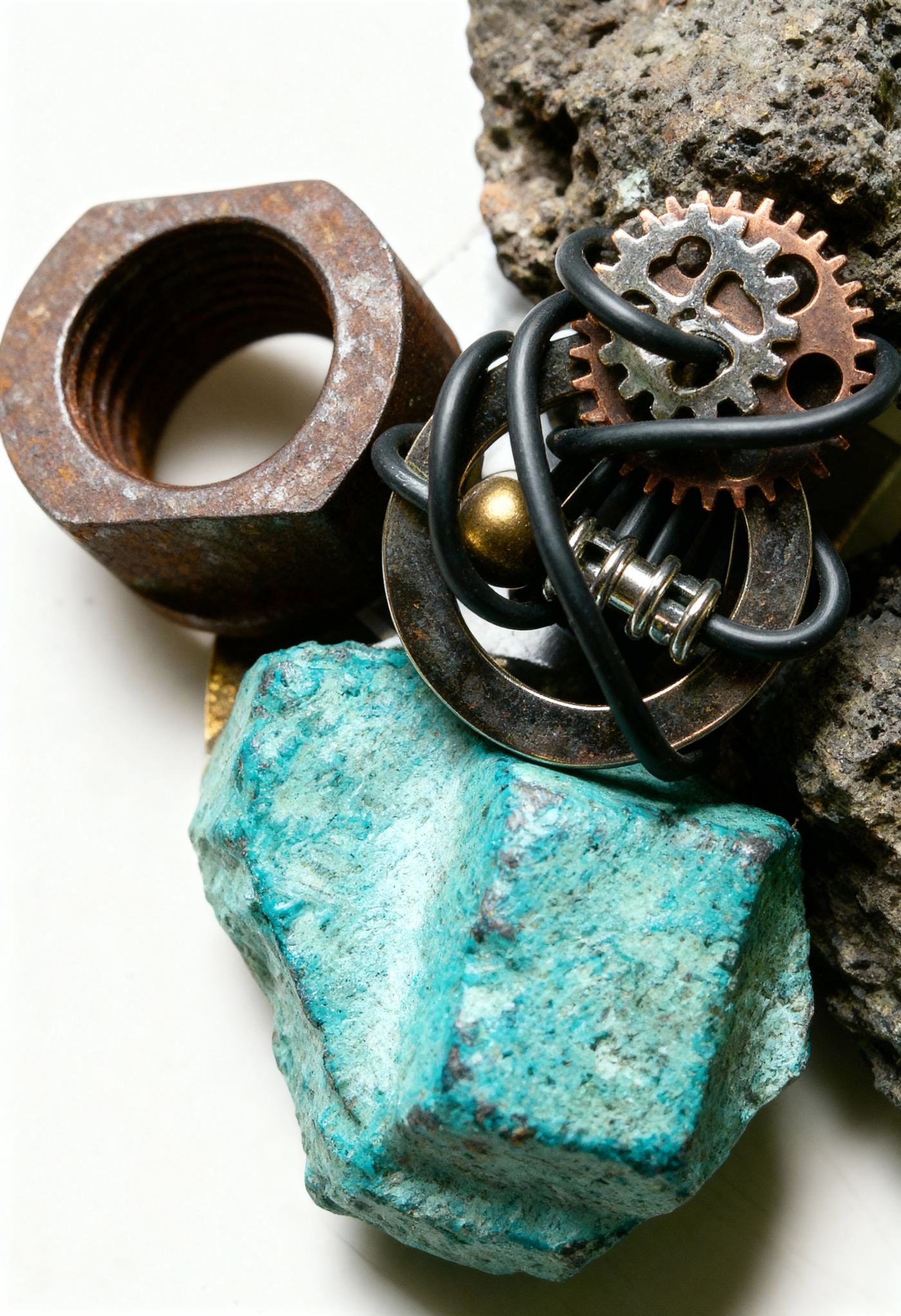Materia Bruta — anillo escultórico Vórtice